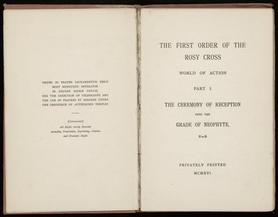 Cover of The first order of the Rosy Cross [...] Part 1