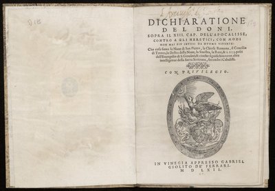 Cover of Dichiaratione sopra il XIII. cap. dell'Apocalisse