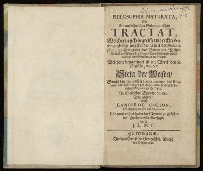 Cover of Philosophia maturata, oder ein ausführlicher philosophischer Tractat