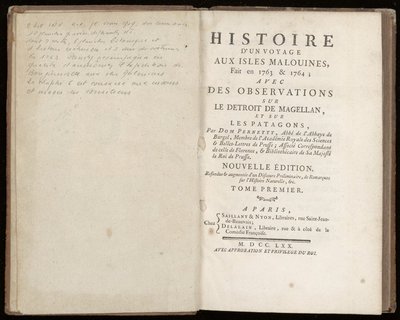 Cover of Histoire d'un voyage aux isles Malouines