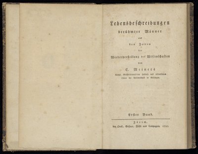 Cover of Lebensbeschreibungen berühmter Männer aus den Zeiten der Wiederherstellung der Wissenschaften