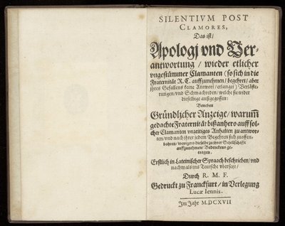 Cover of Silentium post clamores, das ist, Apologi und Verantwortung