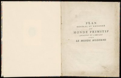 Cover of Plan général et raisonné des divers objets...qui composent...Monde primitif