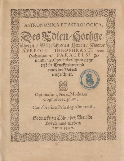 Cover of Astronomica et astrologica