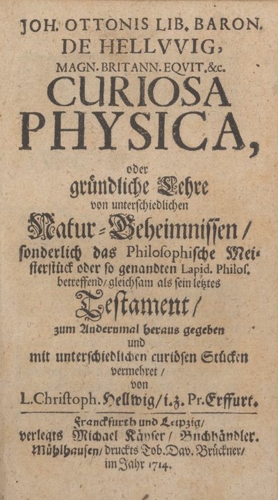 Cover of Curiosa physica