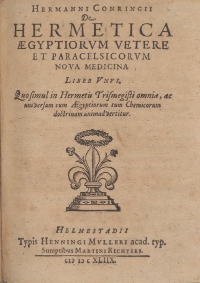 Cover of De hermetica aegyptiorum vetere et paracelsicorum nova medicina